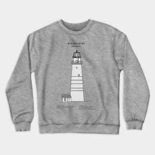 Boston Light Lighthouse - Massachusetts - SBDpng Crewneck Sweatshirt